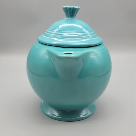 Vintage Fiesta Ware Homer Laughlin Large Turquoise Teapot - Picture 4 of 9